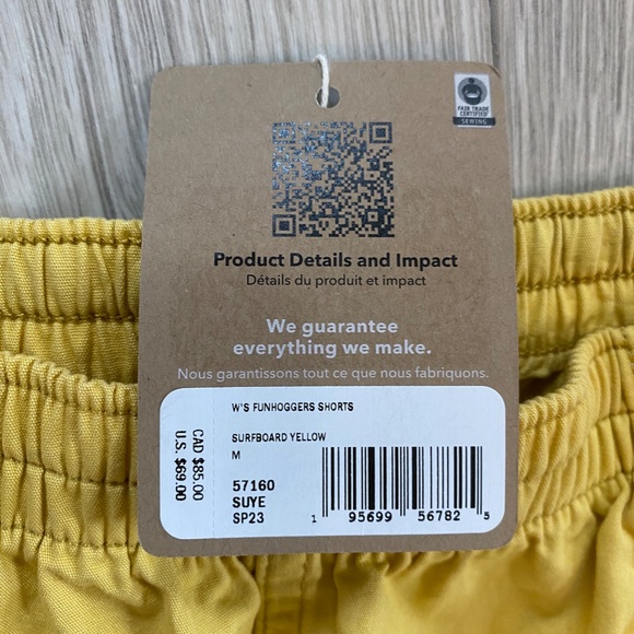 NEW ~ PATAGONIA ~Funhoggers Shorts ~ MSRP $69 ~ Surfboard Yellow XS S M L XL - Picture 4 of 7